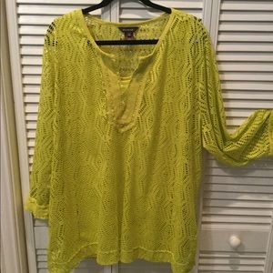Lime Green Mesh Tunic w/attached tank by Multiples